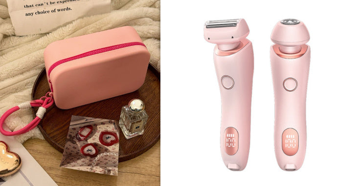 2 In 1 Hair Removal Epilator USB Rechargeable Trimmer Women Body Razor Face Leg Armpit Bikini Hand Pubic Shaver Hair Remover - AmberOcean